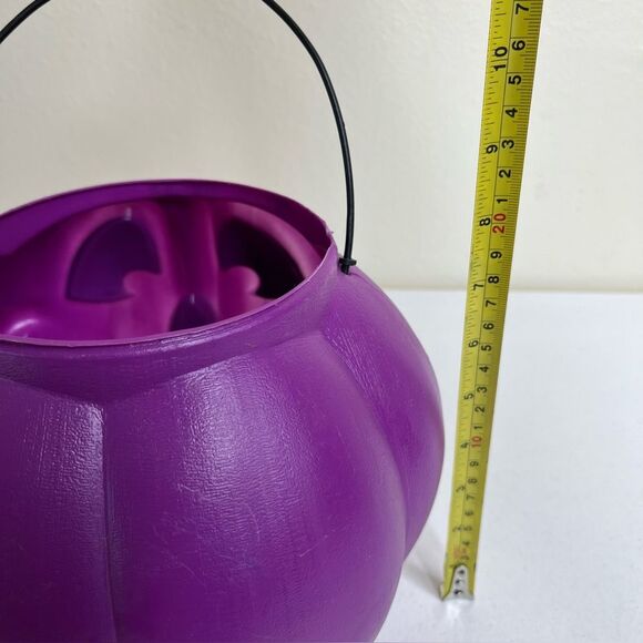 Vintage General Foam Plastics Blow Mold Purple Pumpkin Jack O Lantern Bucket - Picture 10 of 11